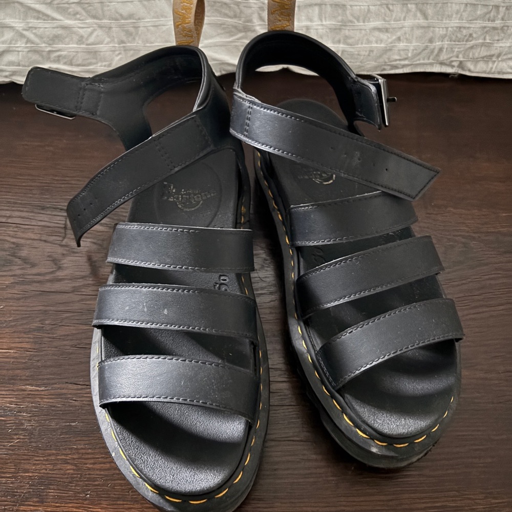 Doc Martens Black Leather Platform Sandals USL10